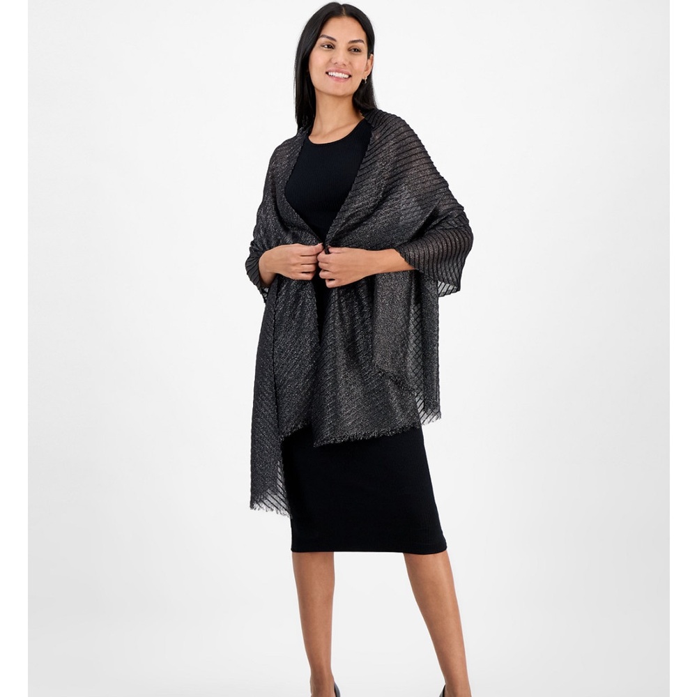 INC International Concepts Pleated Shine Wrap Scarf